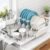 SNTD Expandable Dish Drying Rack for Kitchen Counter, 15.2-22.1 in, White | Rust-Resistant Stainless Steel, Protective Side Rails, Self-Draining Drainboard, Removable Utensil Holder