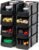 IRIS USA 8-Pack, Large Stackable Storage Bins, Black | Organize small parts, hardware, craft supplies, pantry items, and household essentials with open-front access, stackable bins