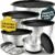 Stainless Steel Mixing Bowls with Lids Set of 5, 3 Graters, Black | Nesting Design with Airtight Covers & Non-Slip Base – Mirror Finish for Food Prep, Storage, Baking & Serving