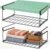 MUNEK Under Shelf Basket Storage Black 2 Pack Space-Saving with Extra Layer Lightweight & Quick to Install Non-Slip16.1″ D x 8.46″ W