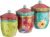 Tunisian Sunset 3-Piece Ceramic Canister Set – Colorful Floral Kitchen Storage Jars with Lids, Includes 104 oz., 72 oz., and 54 oz. Sizes for Flour, Sugar, Coffee & Dry Goods
