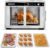 Gourmia French Door Air Fryer Oven – 37 Qt Large Capacity Convection Toaster Oven, FryForce 360°, Digital Display, 12 Cooking Presets, Dehydrate, Fits 13” Pizza, Dishwasher-Safe, Stainless Steel