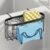 SWTYMIKI Sponge Holder for Kitchen Sink – Movable Kitchen Sink Caddy with M Shape Hook, Stainless Steel Hanging Sponges Caddy Organizer in Double Bowl Sinks Depth>3.15in, Middle Divider