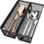 Silverware Organizer for Drawer, Utensil Drawer Organizer, 2 Pack Silverware Drawer Organizer Tray, Organizadores De Cocina, Flatware Organizer for Drawer with Interlocking Arm
