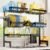Sakugi Dish Drying Rack Over The Sink, Dish Drainer for Kitchen Counter | Stainless Steel Storage Organizer with Utensil Knife Holder & Hooks, Adjustable 11.8″Dx31.5″~39″Wx30″H, Black