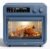 SMIRLY Digital Air Fryer Toaster Oven Combo, 25L Stainless Steel, Blue | Convection Countertop Oven, 10-in-1 Multi-Function, Fits 12″ Pizza, 6 Slices of Toast, Smart Bake Roaster Cooking Appliances
