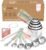 Measuring Cups and Measuring Spoons Set of 14 – Stainless Steel Measuring Cups and Spoons Set, Includes 1/8 Teaspoon Measuring Spoon, 1/8 Cup Measuring Cup, Leveler Dry (14, Country Chic)