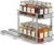 SONGMICS 2 Tier Pull Out Spice Rack for inside Cabinets, Steel | Spice Organizer, Slide Out Cabinet Organizer, for Kitchen Cabinet Storage, Silver UKCS117E101