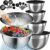 Nicdiet Mixing Bowls with Lids Set, 16PCS Stainless Steel Mixing Bowls,Nesting Storage Bowls for Kitchen with Mixing Bowl, Colander, Strainer & Grater, Metal Salad Bowl for Kitchen Gadgets, Black