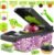 Vegetable Chopper 16 in 1 with Container, Veggie Chopper Food Chopper and Dicer, Onion Chopper Vegetable Cutter with 8 Stainless Steel Blades, Easy Meal Prep Kitchen Tool, Green
