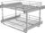 2-Tier Cabinet Pull Out Shelves, 20″ W x 22″ D, Chrome | Heavy-Gauge Wire Kitchen Cabinet Organizer, 100 lbs Capacity, Ball-Bearing Glides, Min 21″ Opening, Pots & Pans Organizer