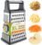Spring Chef Stainless Steel XL Cheese Grater for Kitchen, Gray | 4 Sided Manual Metal Box Grater for Carrot, Potato, Parmesan, Cheese Shredder, Professional Vegetable Grater, Dishwasher Safe