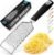 Zulay Kitchen Professional Cheese Grater Stainless Steel – Durable Rust-Proof Metal Lemon Zester Grater With Handle – Flat Handheld Grater For Cheese, Chocolate, Spices, And More – Black