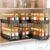 Pull Out Spice Rack Organizer for Cabinet, 3 Packs Slide Out Spice Racks Organizer, Spice Cabinet Organizers, Cabinet Size Need:12” Highx11” Deepx5” Wide,Each Tier Hold 10 Spice Jar – 2 Tier, Black
