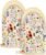 Slohif Vintage Floral Mini Oven Mitts Set – Beige Extended Short Heat Resistant Kitchen Gloves for Women, 100% Cotton Oven Mitts with Silicone Grips, Non-Slip and Thick Durable for Cooking & Baking