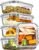 Vtopmart 5Pack 22oz Glass Storage Containers with Lids, Grey | Glass Meal Prep Food Container Sets, Snap Airtight Lid, For Microwave, Oven, Freezer and Dishwasher, BPA Free
