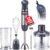 Mueller Multistick 5-in-1 Immersion Blender Handheld, 12-Speed Hand Mixer | Turbo Boost,Heaviest Duty Copper Motor,Titanium reinforced Blades Hand Blender,Milk Frother Wand,Whisk,Beaker,Chopper,Grey