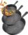 Vivicreate Cast Iron Skillet Pan Set of 3 – Pre-Seasoned Sartenes de Hierro Fundido – 6″, 8″, 10″ Frying Pans for Stove, Oven, Grill – Heavy Duty Sartén Hierro Fundido Cookware Set