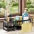 SWTYMIKI Sponge Holder for Kitchen Sink – Sink Caddy with Brush Holder Self-draining Sponge Caddy Organizer with Divider Stainless Steel Kitchen Accessories Storage for Countertop, Black
