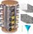 Revolving Spice Rack Set with 20 Spice Jars, Kitchen Spice Tower Organizer for Countertop or Cabinet — Carousel Storage Includes 386 Spice Labels — Desktop Rotating Seasoning Organizer