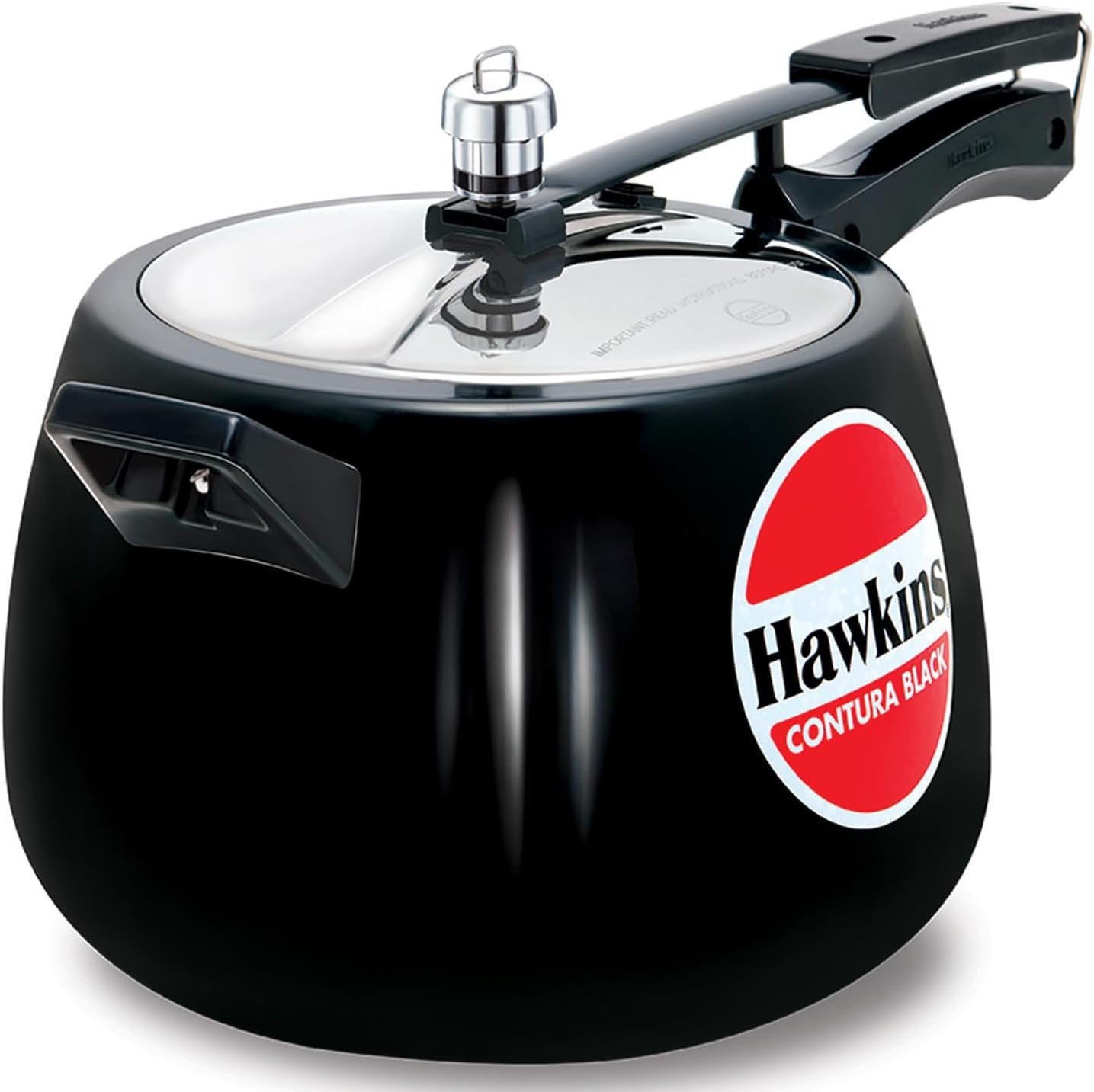 Hawkins 6.5 Litre Contura Black Pressure Cooker, Hard Anodised Inner Lid Cooker, Handi Cooker, Black (Cb65), 6.5 Liter
