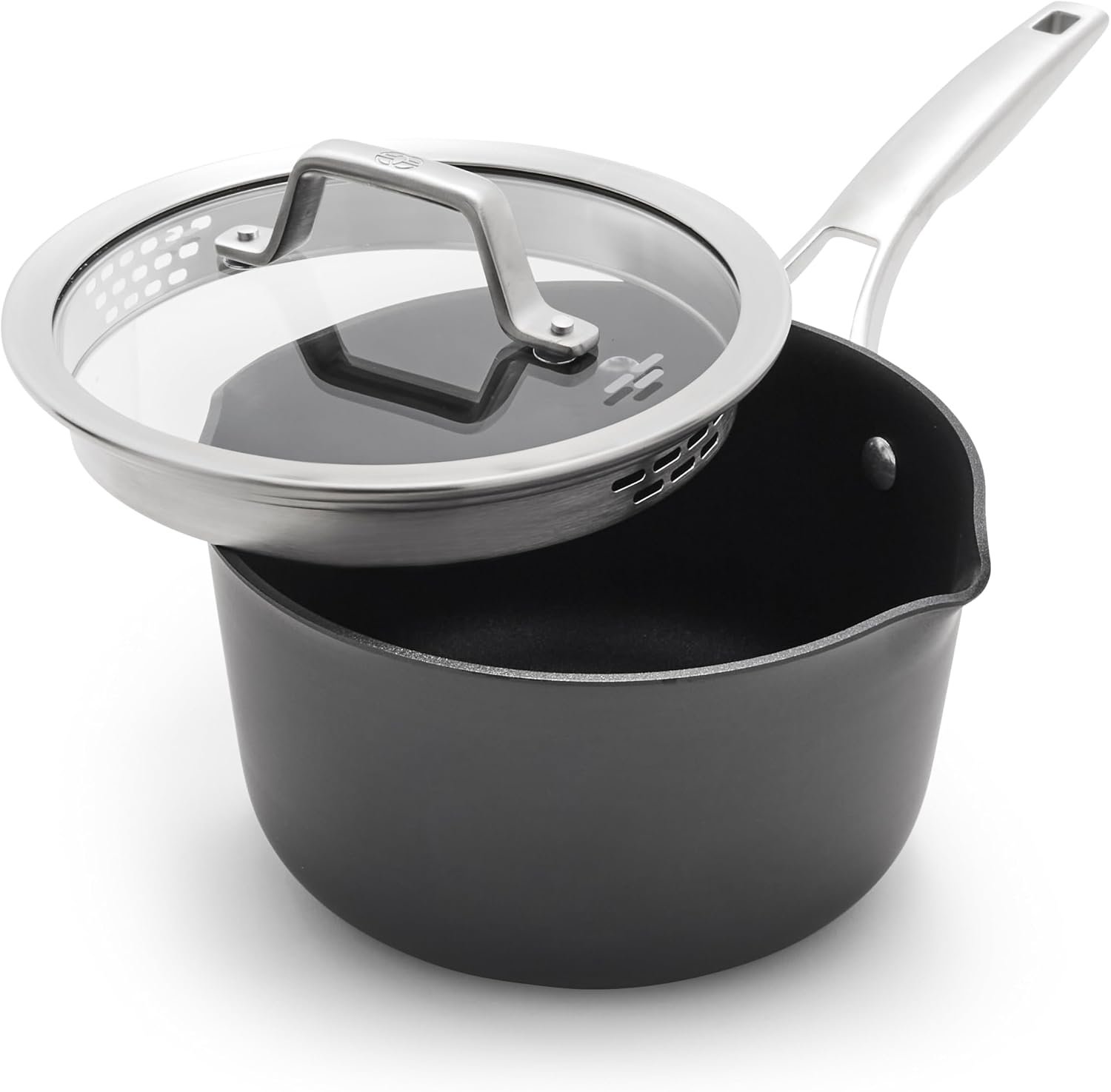 Calphalon Premier 3.5 Quart Sauce Pan with Lid, Hard-Anodized Nonstick Cookware with MineralShield Technology, Dishwasher & Oven Safe