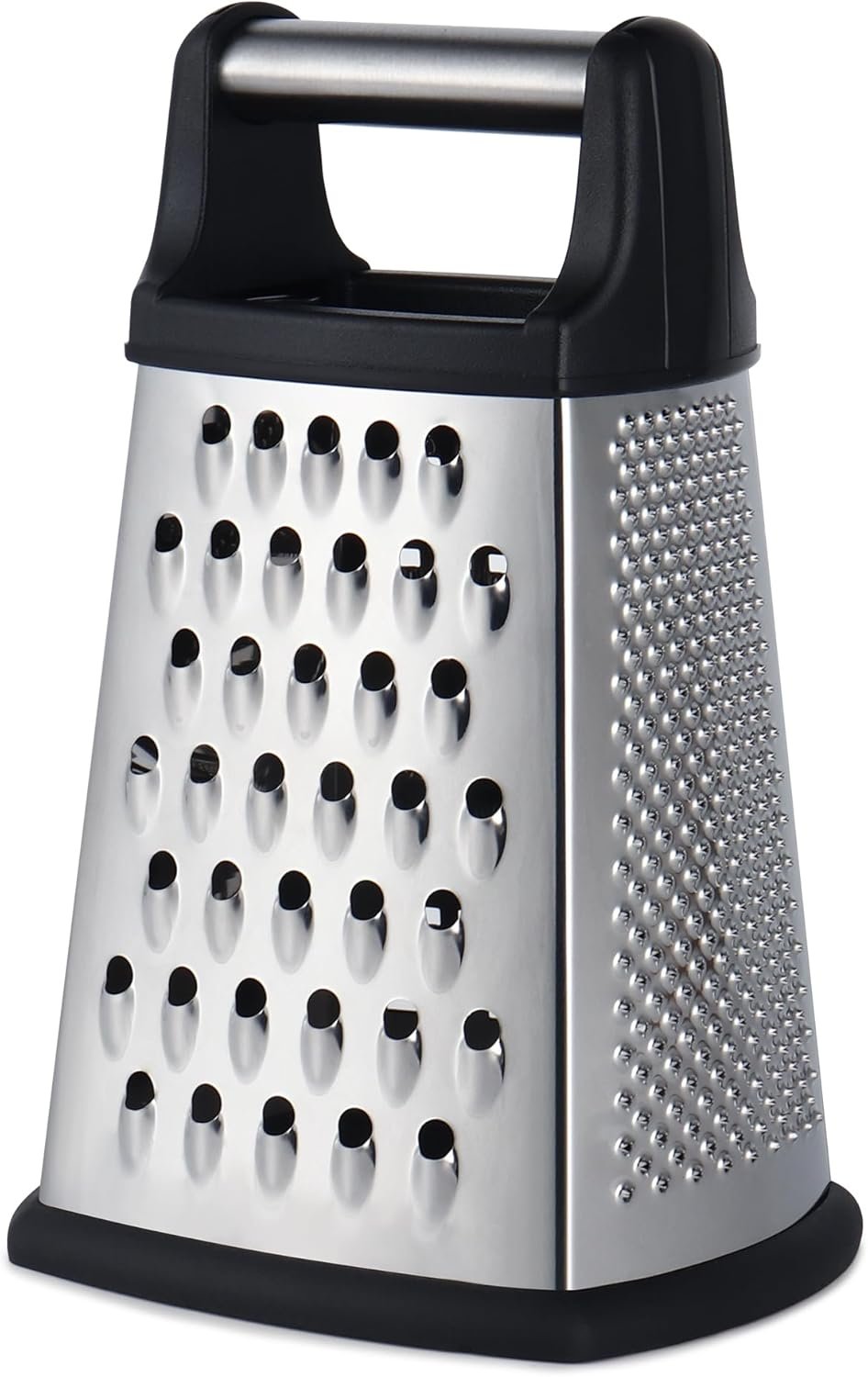 Kaishun Professional Cheese Grater, 4-Sided Stainless Steel Box Grater, Food Shredder for Cheese, Parmesan, Vegetable, Black