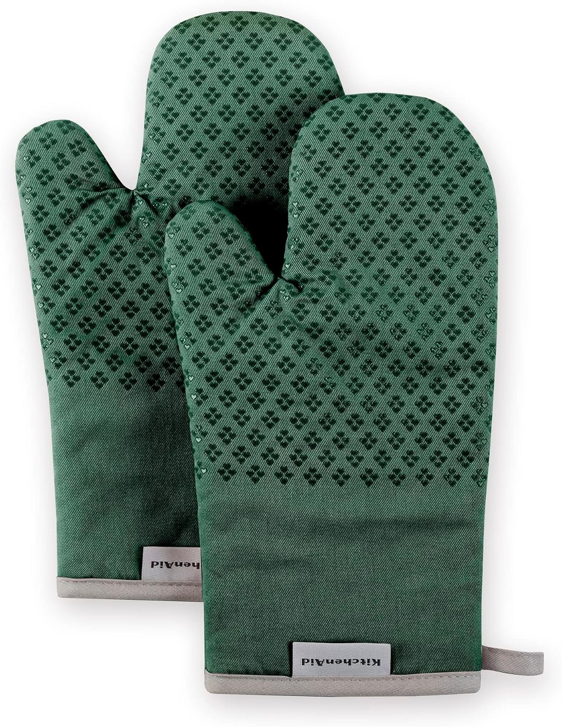 KitchenAid Asteroid Oven Mitt Set, 7″x12.5″, Dark Green, 2 Piece