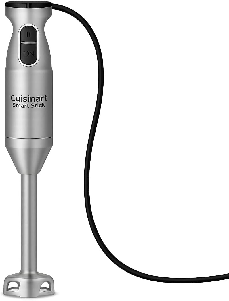 Cuisinart Smart Stick Two-Speed Corded Hand Blender, Powerful Immersion Blender with 300-Watt Motor Blends Shakes, Smoothies, Puree, Baby Food, Soups & Sauces, CSB-175SVP1, Silver | 300W motor, two speeds, corded design