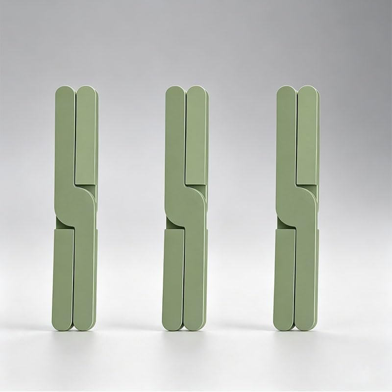 3pcs Foldable Silicone Trivet Expandable Heat Resistant Non-Slip Hot Pad for Pots Pans Bowls Cups Table Protector, Green
