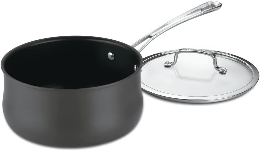 Cuisinart Contour 1-Quart PURELYCERAMIC™ Nonstick PFAS Free Hard-Anodized Saucepan with Cover, 6419C-14