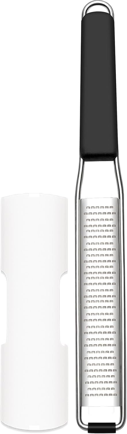 Cambom Lemon & Citrus Zester, Cheese Graters with Stainless Steel Sharp Blade for Parmesan Cheese, Ginger, Garlic, Nutmeg, Chocolate, Vegetables, Fruits, Dishwasher Safe Shredder Fine Blade