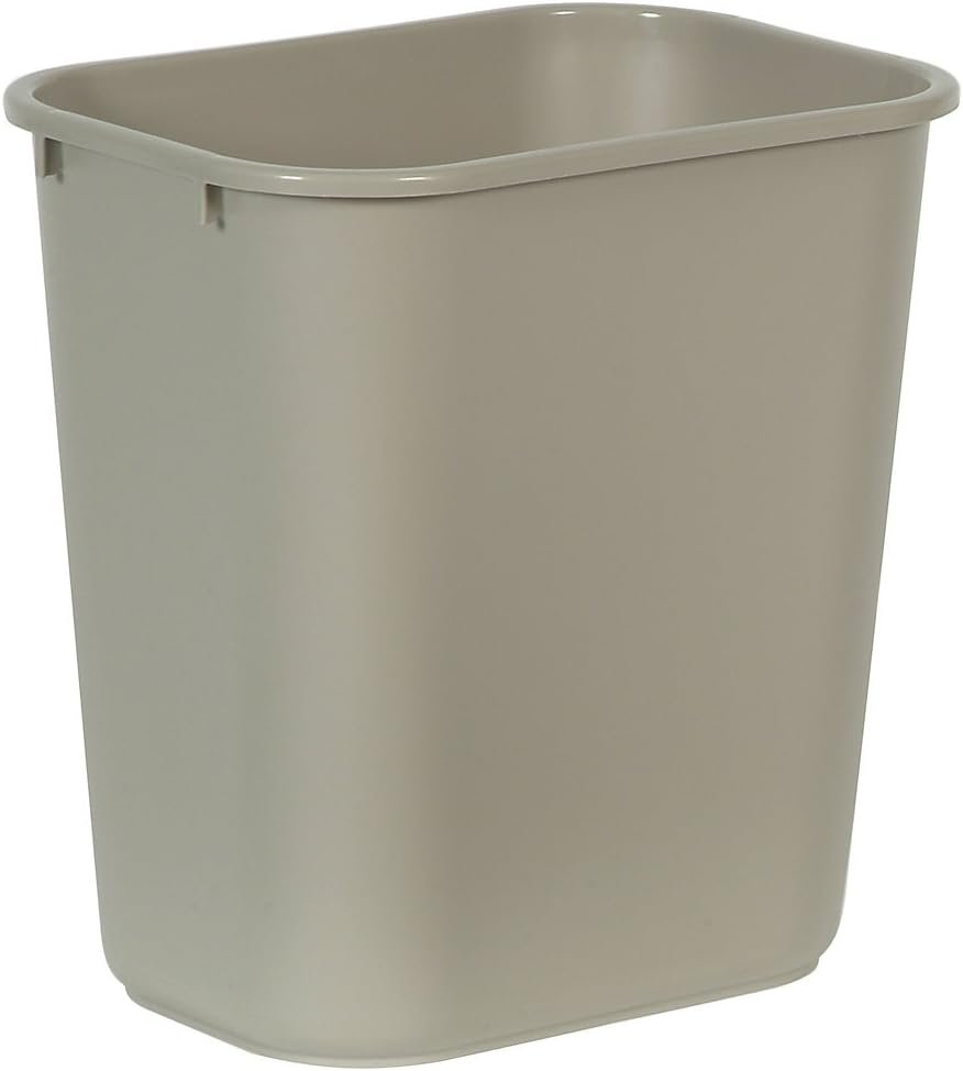 Rubbermaid Commercial Standard Series Wastebaskets, 15″ x 10.3″ x 14.4″, Beige