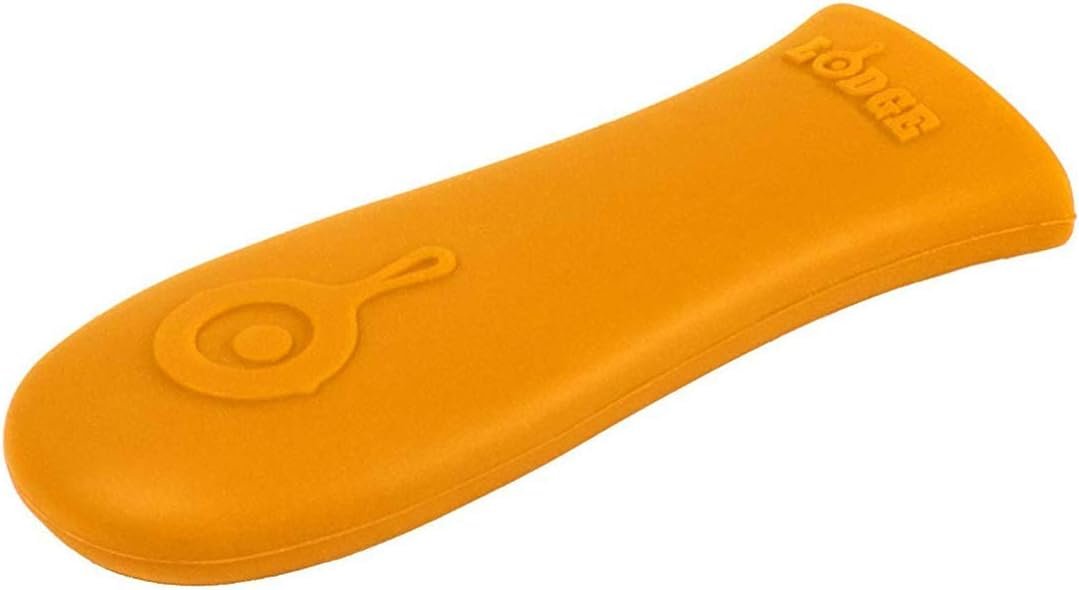 Lodge Silicone Hot Handle Holder – Heat-Resistant Cast Iron Skillet Handle Cover for Pans 9 Inches & Larger – Dishwasher-Friendly Silicone Hot Grip Sleeve – Reusable Skillet Accessory – Orange