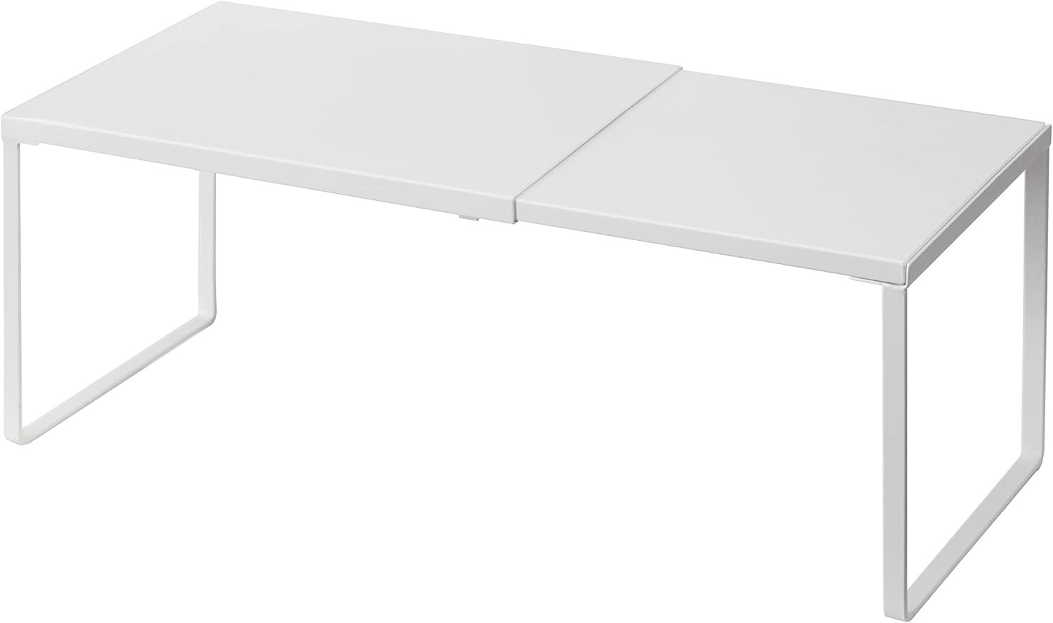 Nxconsu Expandable Cabinet Shelf, Shelf Riser for Cabinets, 8.26″ White | Edgeless Metal Cabinet Riser Holds 50 lb and Expands 14.6 to 24.6 in for Under Sink Kitchen Pantry Cupboard Shelf