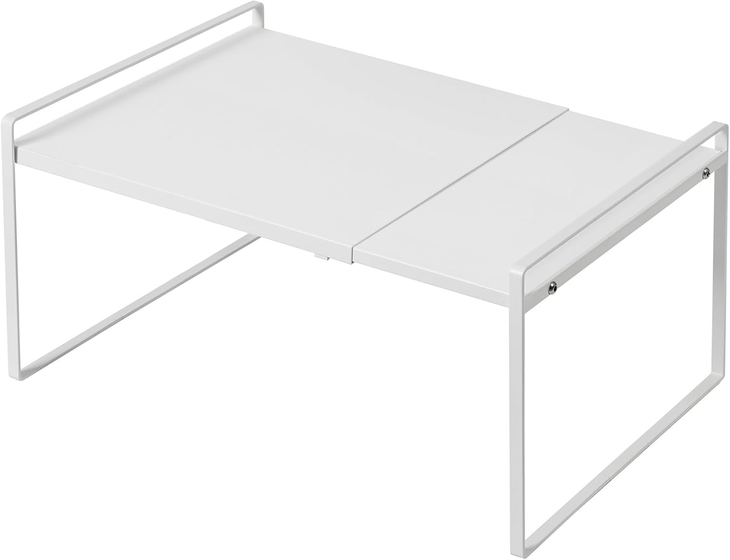 Nxconsu Expandable Shelf for Cabinets, Cabinet Shelf Riser, 12″ White | Heavy-Duty Organizer Metal Dish Riser for Cabinets Holds 50LBS and Expands 13.4 to 24.5 in for Kitchen Pantry Plate Mug Spice