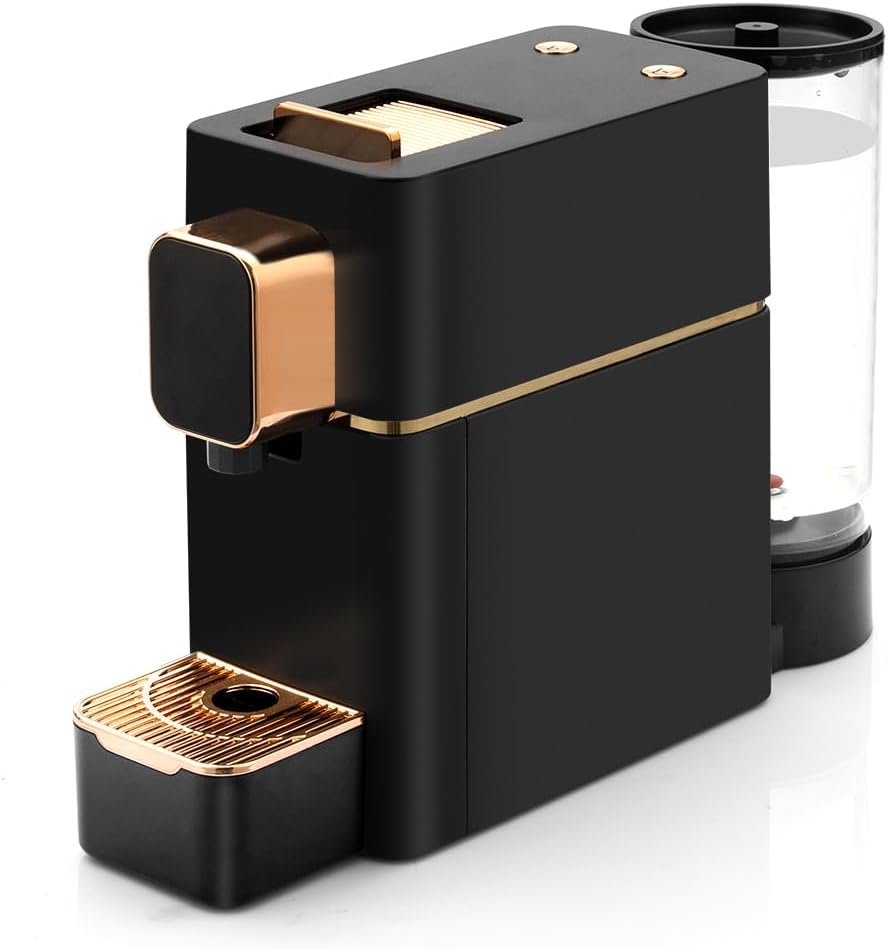 Mini Espresso Coffee Machine for Capsules Compatible with Nespresso OriginalL Machine, Espresso Maker Single Serve, Bestpresso Coffee Capsules Peet’s Espresso more (Black)