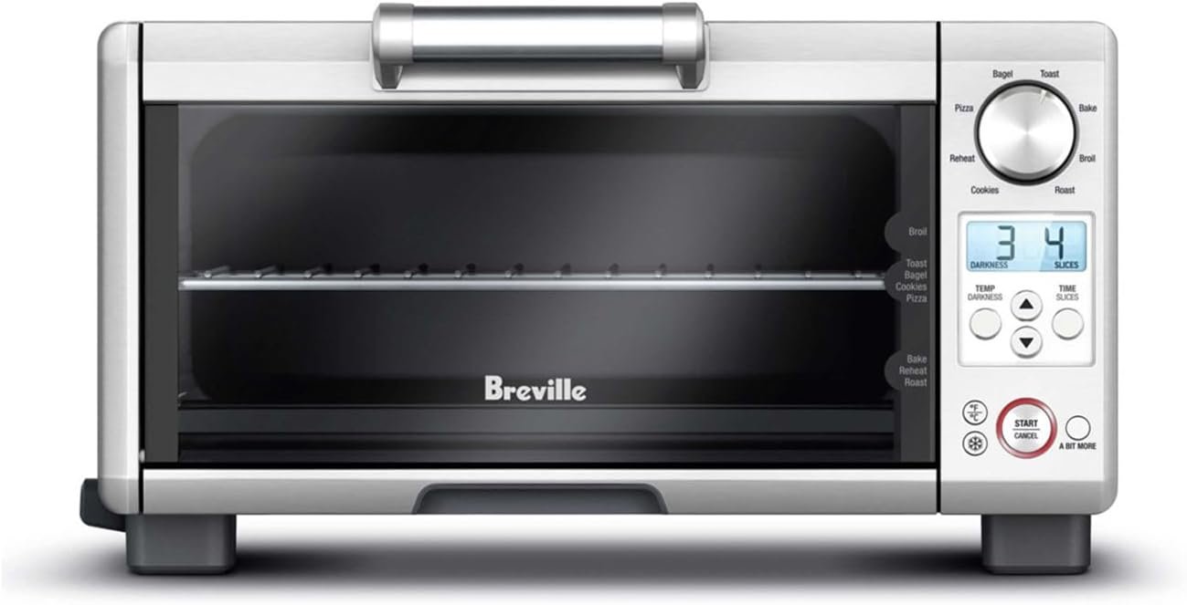 Breville BOV450XL Mini Smart Oven, Brushed Stainless Steel | Evenly bake, toast, broil and more with this versatile, space-saving countertop oven and toaster with 8 cooking functions