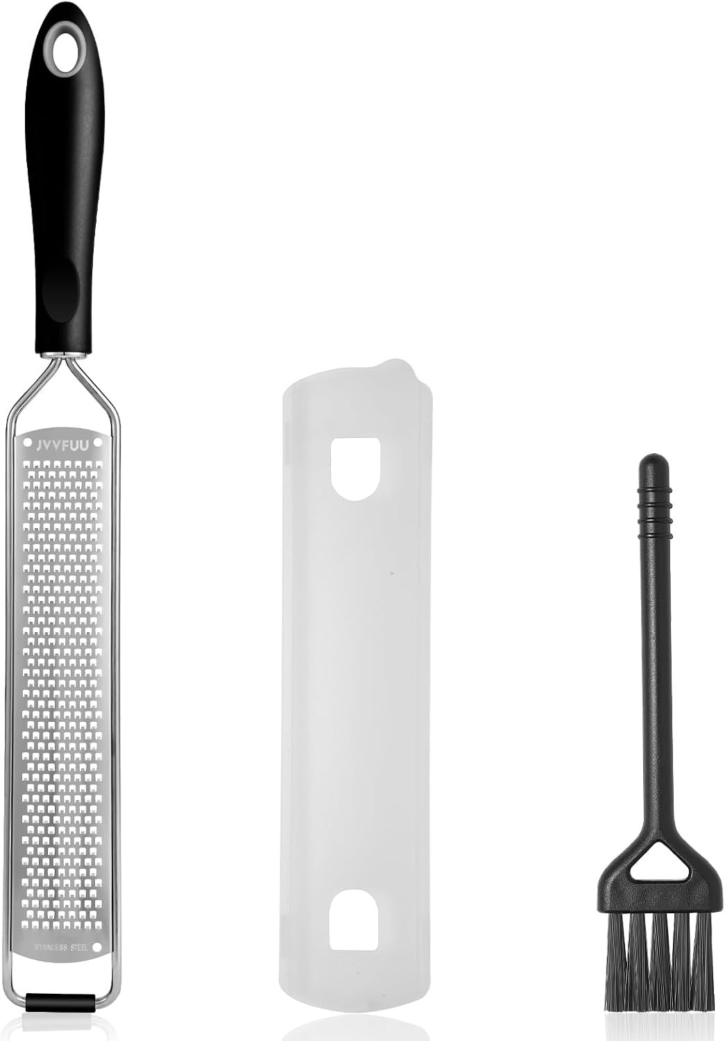Lemon Zester and Cheese Grater with Protective Cover and Cleaning Brush | Stainless Steel,For Parmesan Cheese, Lemon, Ginger, Garlic, Nutmeg, Chocolate; Sharp Blade, Dishwasher Safe