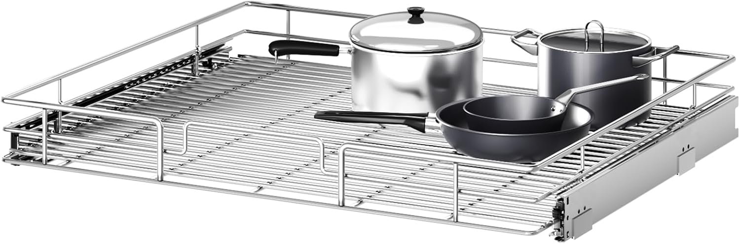 Pull Out Cabinet Organizer 31½” W x 21½” D, Heavy Duty Cabinet Pull Out Shelves, Slide Out Drawers Organization for Kitchen Cabinets Bathroom