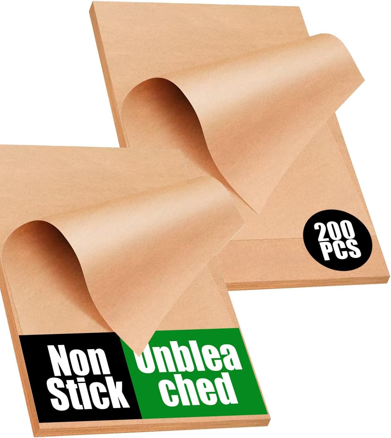 200 PCS Unbleached Parchment Paper Sheets for Baking 12×16 Inches, Non-Stick and Non-Toxic Pre-cut Parchment Sheets for Oven, Cooking, Grilling, Air Fryer and Steaming – Fit for Half Sheet Pans