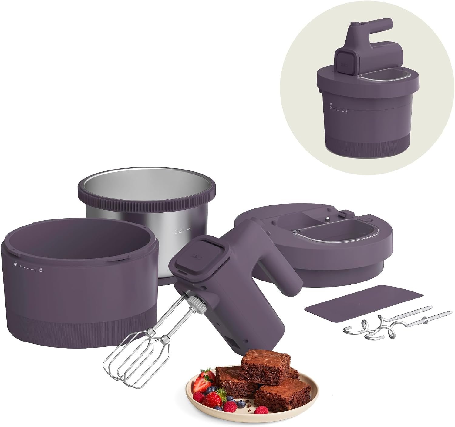 bella 3.5 qt Hand & Stand Mixer, Plum