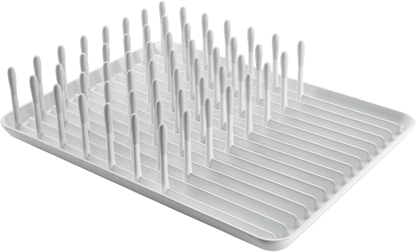 OXO Good Grips Compact Dish Rack, Biscuit, 13-3/4″ x 10-3/8″ x 3-1/2″ h for Storage