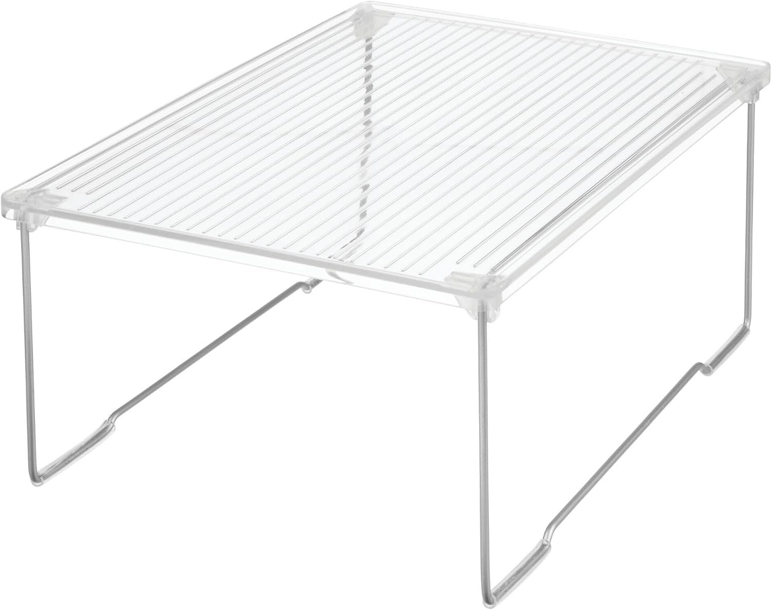 iDesign Stackable Bathroom Shelf Riser, Clear | For Bathroom, Shower, Laundry room
