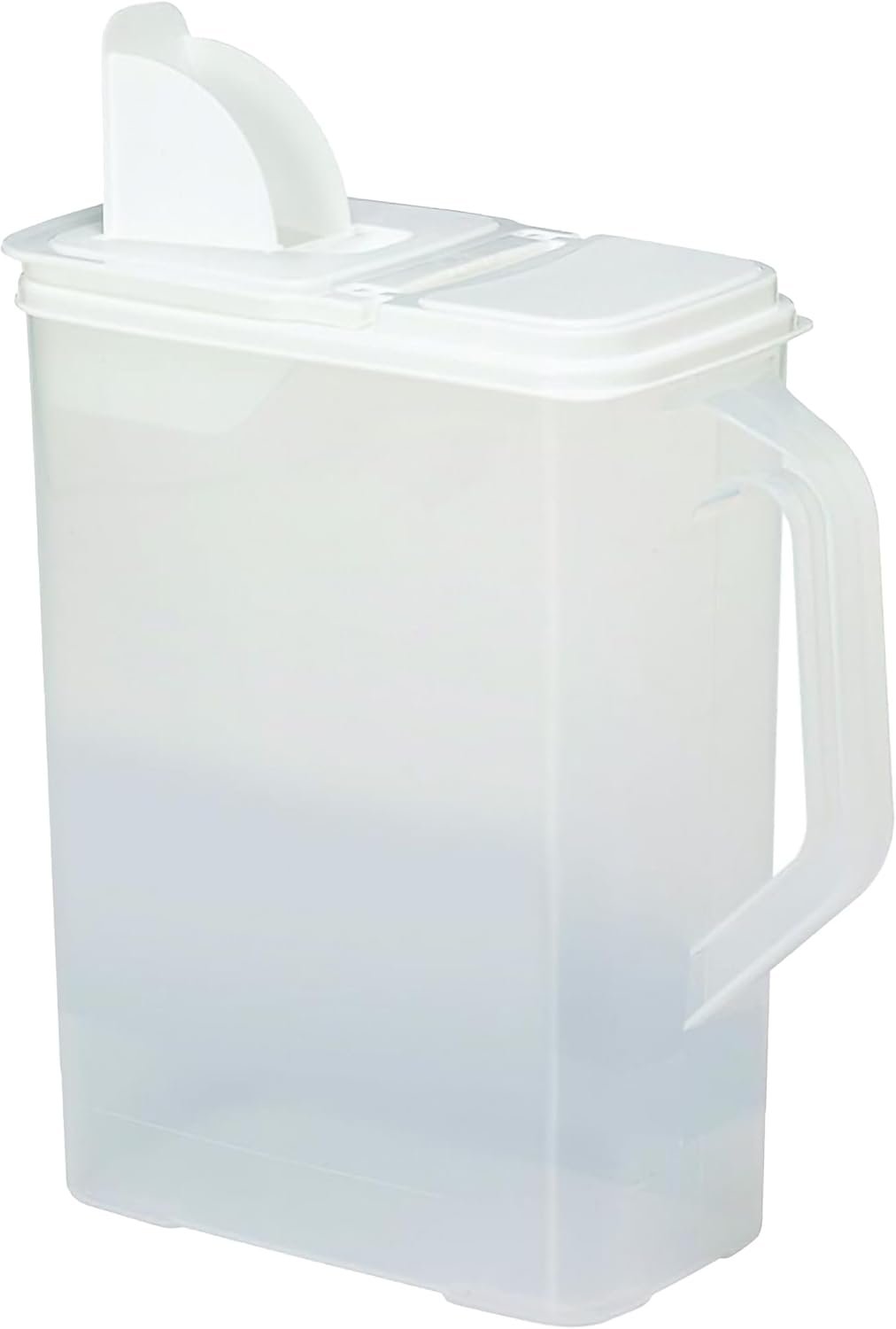 Buddeez Bulk Food Storage Container 8 Quart All Purpose Clear (White Lid) | Clear container for easy visibility, Easy-grip handle, Easy-pour spout, For flour, sugar, cereal, rice and dry goods