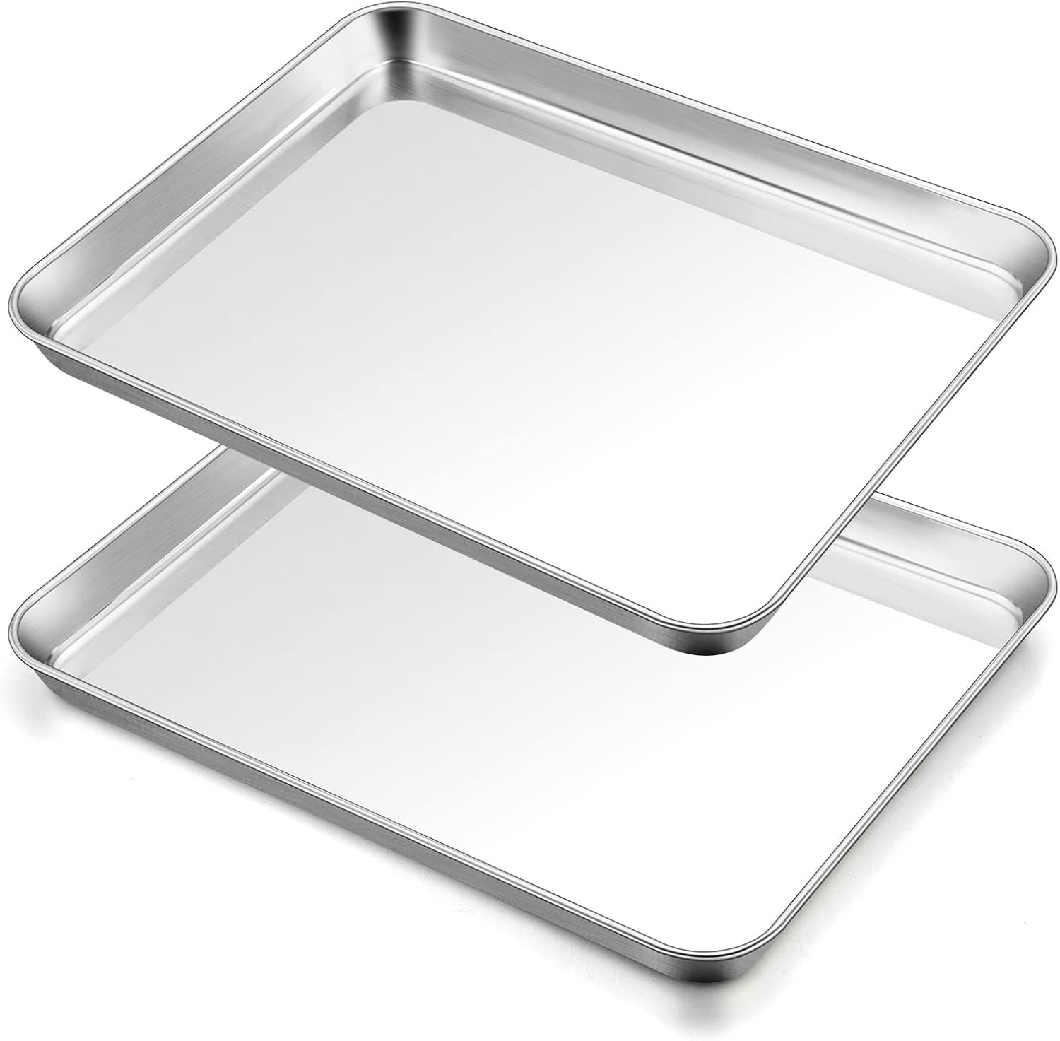 TeamFar Baking Sheet, 17.6″x 13″x 1″ Stainless Steel Large Cookie Sheet Pan | Set of 2, Half Sheet Baking Pans Trays for Roasting/Cooking, Non-toxic & Healthy, Heavy Duty & Sturdy, Dishwasher Safe