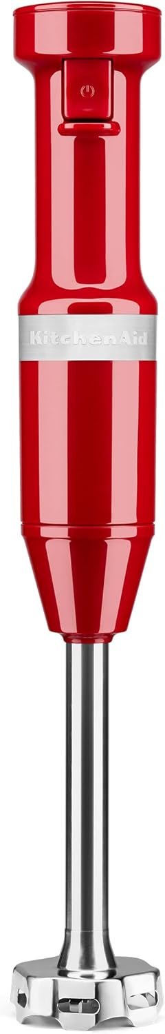 KitchenAid Variable Speed Corded Hand Blender, KHBV53, Empire Red | Removable 8″ Blending Arm, Blending Jar with Lid, BPA-Free Material, Blends Smoothies, Shakes, Soups