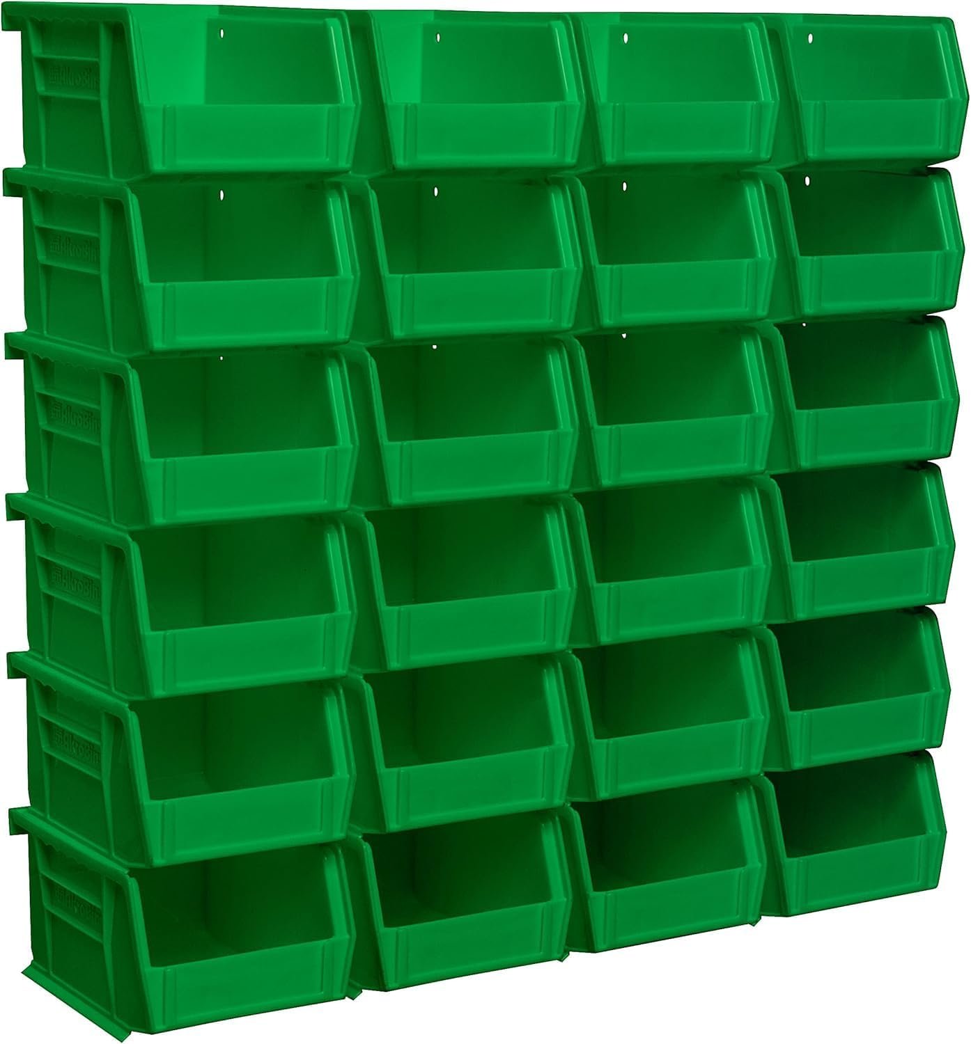 Akro-Mils 30210 AkroBins Plastic Storage Bins, 5″x4″x3″, Green, 24-Pack | Space-Saving Stackable Bins for Garage, Pantry, Craft Organization