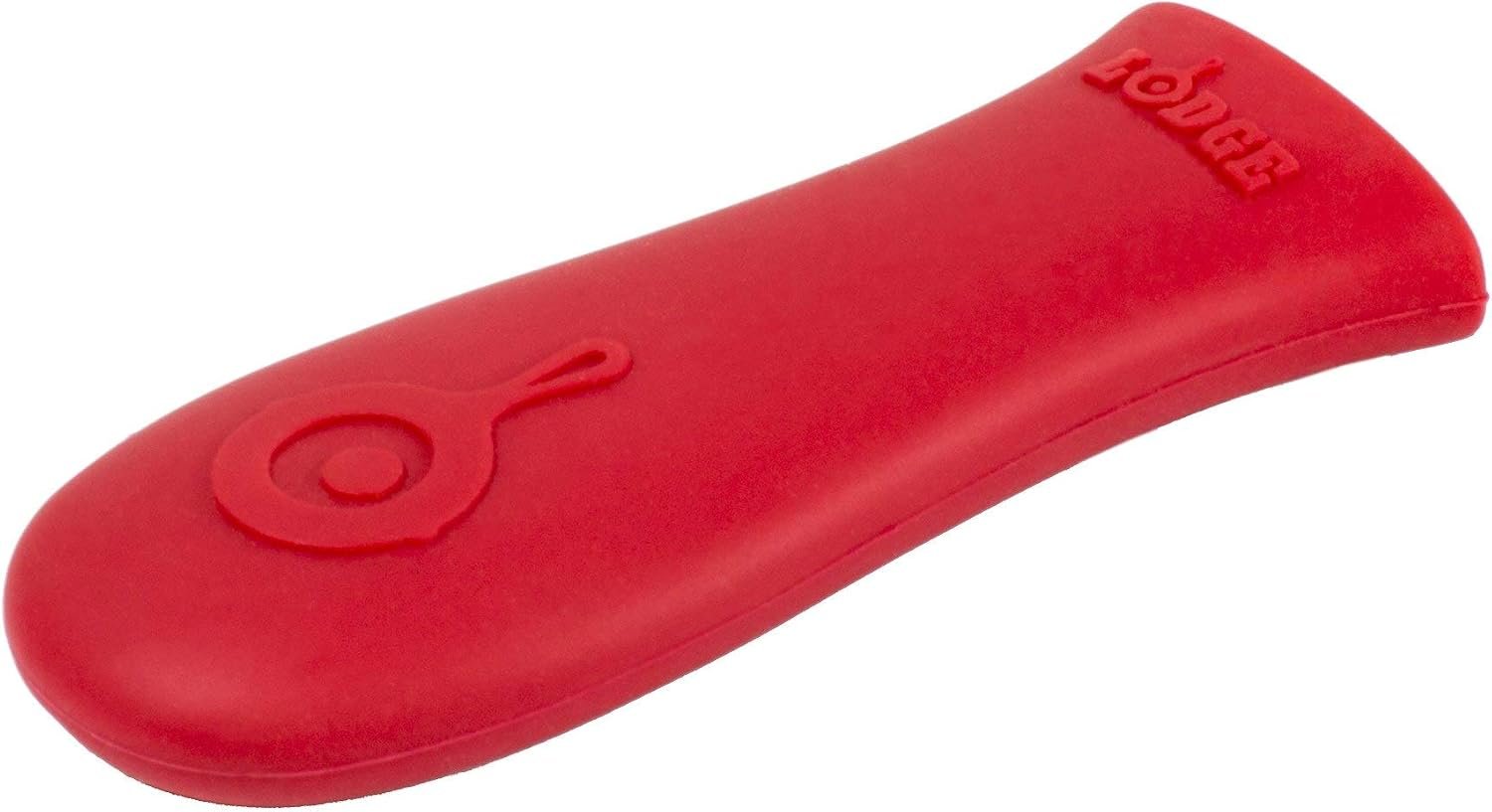 Lodge Silicone Hot Handle Holder – Heat-Resistant Cast Iron Skillet Handle Cover for Pans 9 Inches & Larger – Dishwasher-Friendly Silicone Hot Grip Sleeve – Reusable Skillet Accessory – Red