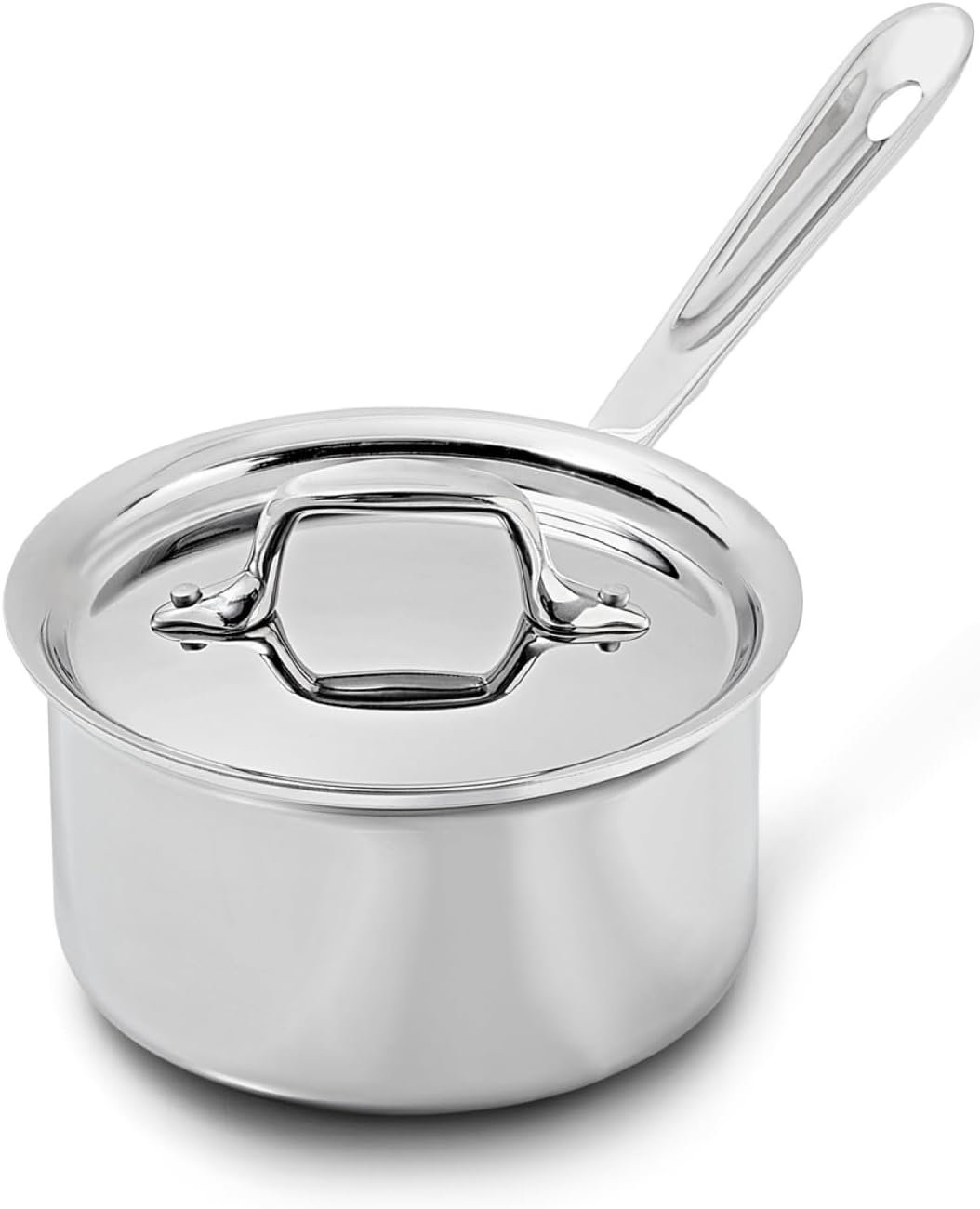 All-Clad D3 Stainless Steel 1.5 Qt Saucepan with Lid, Made in the USA | The Original Bonded Professional Cookware, Small Batch Cooking & Reheating, Induction Compatible, Oven Safe up to 600F